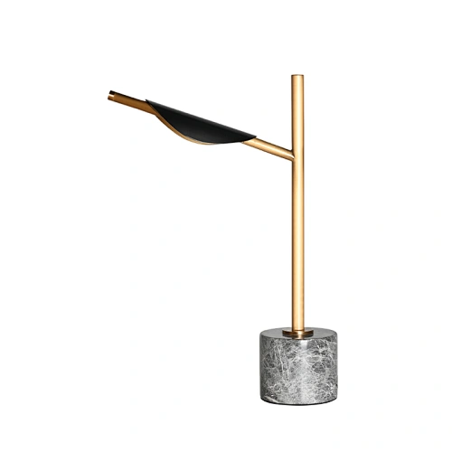 Hand dyeing antique brass finish falling leaf mable base LED dimmable desk reading table lamp